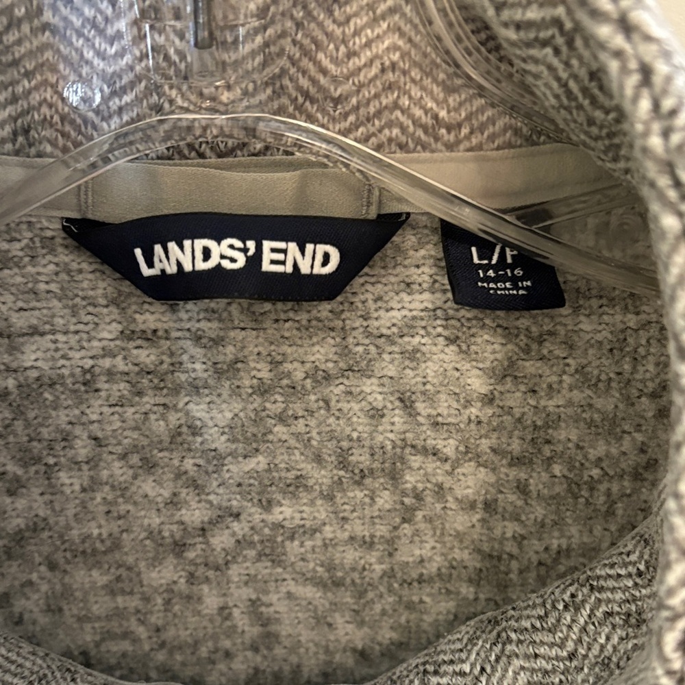 Lands' End Heathered Gray Zip-Up Jacket - Picture 2 of 6